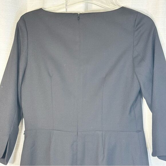 Pendleton virgin wool  Black Sheath Dress Bateau Neck 3/4 Sleeve size 10 - Picture 7 of 9